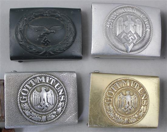 Eight German Third Reich belt buckles,